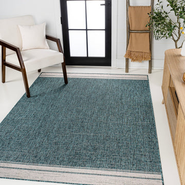 Alda Modern Minimalist Mingled Solid Indoor/Outdoor Area Rug